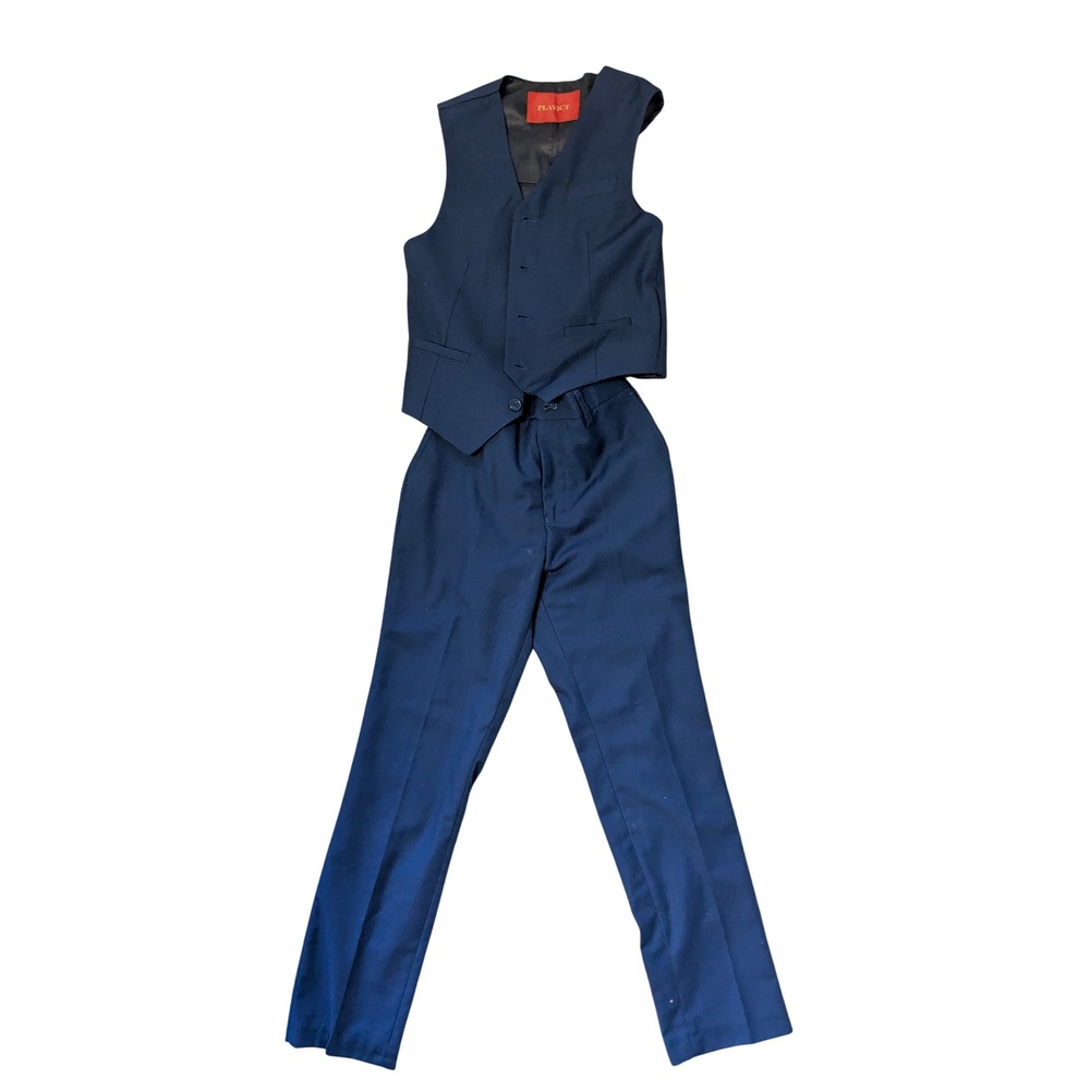 Plavict Boys Navy Blue 2 Piece Vest and Pants Suit Set Size 10 MDM310